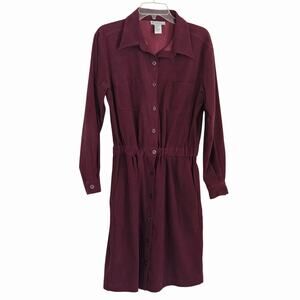 VTG Bridgewater Shirt Dress Microsuede -Purple- sz 10